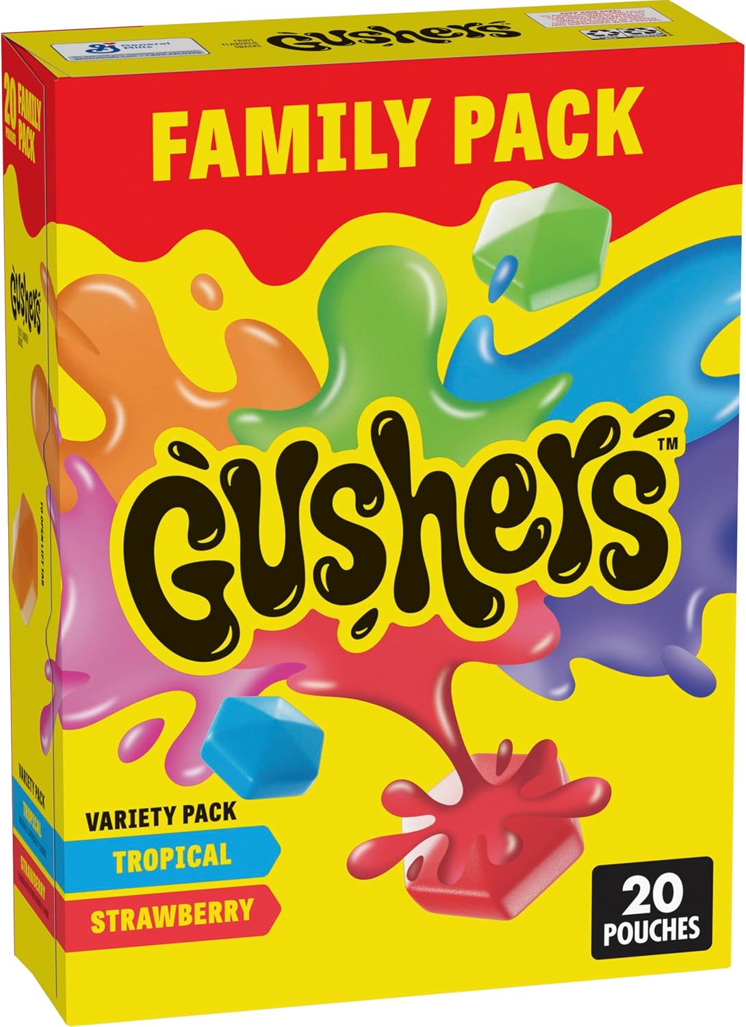 Gushers Fruit Flavoured Snacks Family Pack 20 Pouches (16 oz)