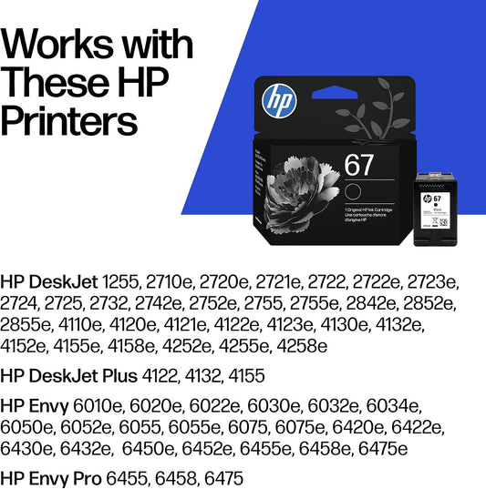 HP 67 Black Original Ink Cartridge (3YM56AN) - view 2