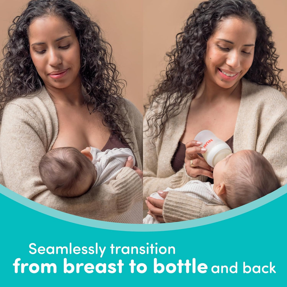 NUK Perfect Match Natural Transition Baby Bottles 8 oz (240 ml), 4 Pack - view 4