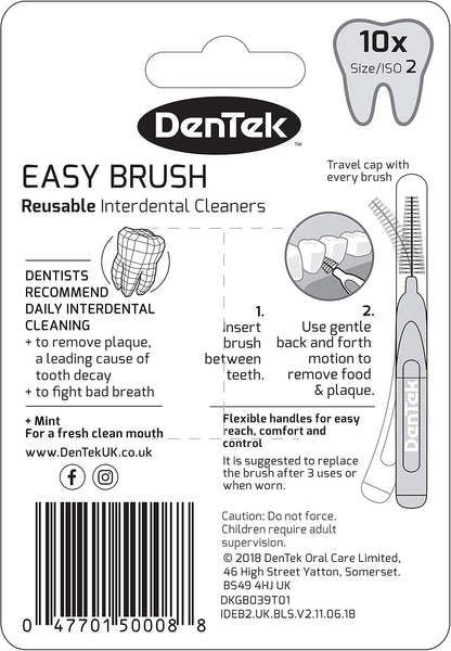 DenTek Easy Brush Interdental Brushes, ISO 2 / 0.5 mm, Pack of 10 - view 2