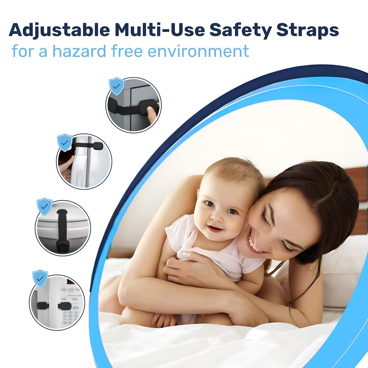Baby Proof Me Child Safety Cabinet Latches, Black, 6 Count - view 2
