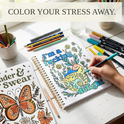 ZICOTO Colouring Book Set of 2 for Adults, Floral and Woodland Designs - view 2