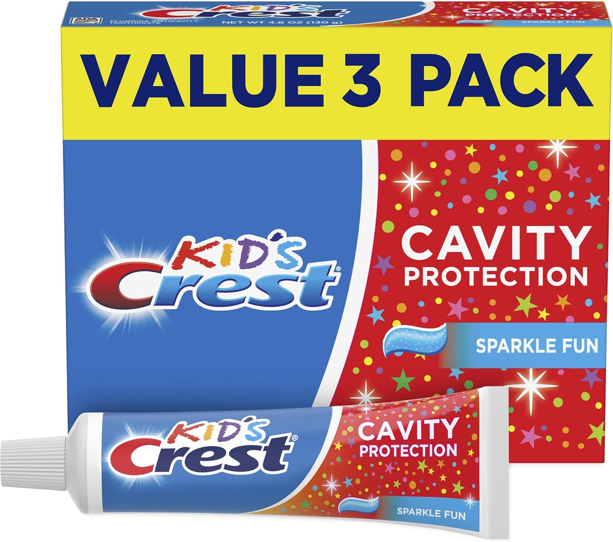 Crest Kids Cavity Protection Toothpaste, Sparkle Fun Flavour, 4.6 oz, Pack of 3 — product view