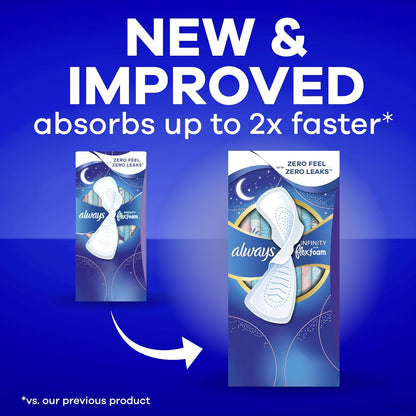 Always Infinity Pads with Wings Size 5 Extra Heavy Overnight Unscented 66 Count - view 2