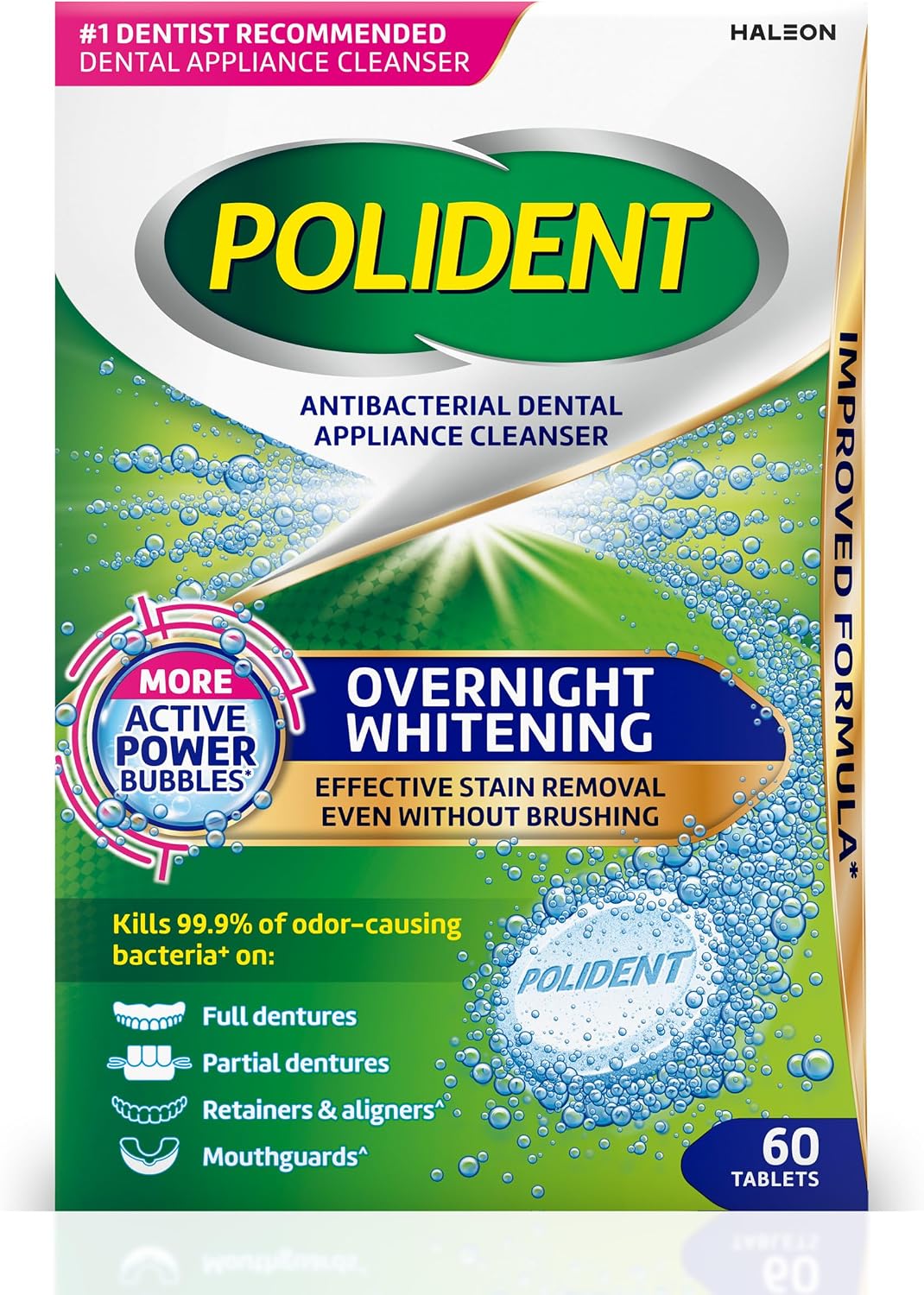 Polident Antibacterial Dental Appliance Cleanser Tablets, 60 Count — product view
