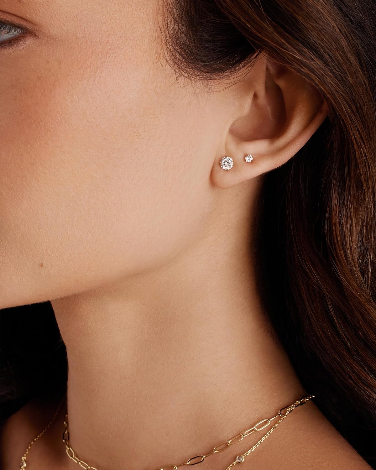 PAVOI CZ Waterproof Stud Earring Set, 14K Gold Plated - view 5