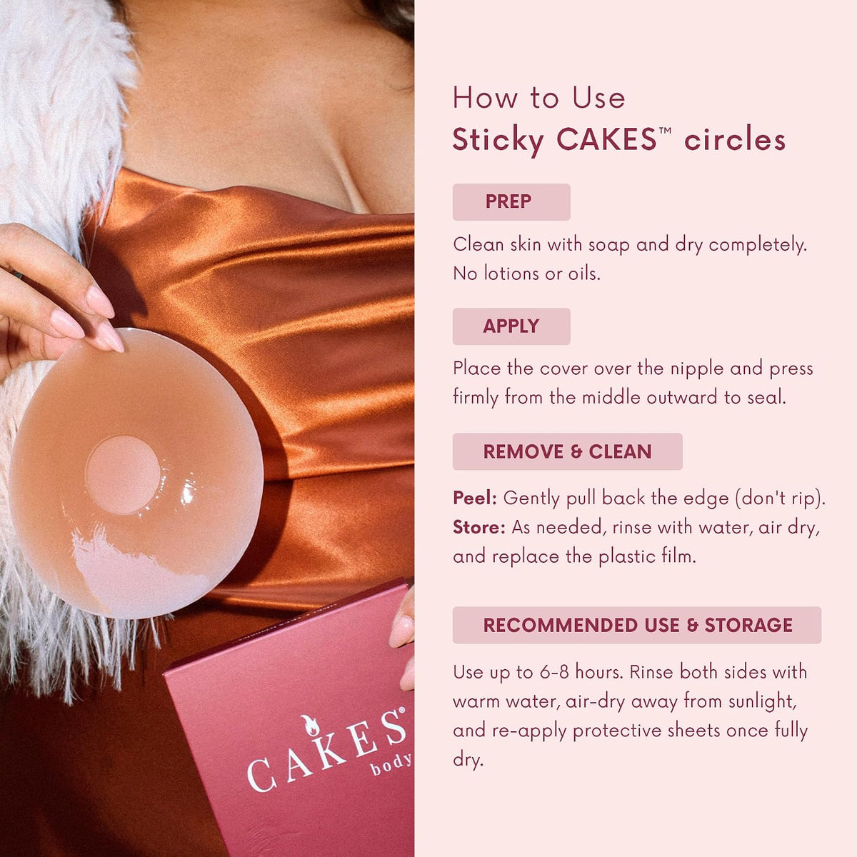 CAKES Body Silicone Nipple Covers, Honey, OG Size (B-DD) - view 6