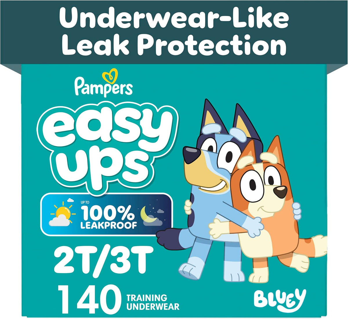 Pampers Easy Ups Bluey Training Pants, Size 4 (2T-3T), 140 Count