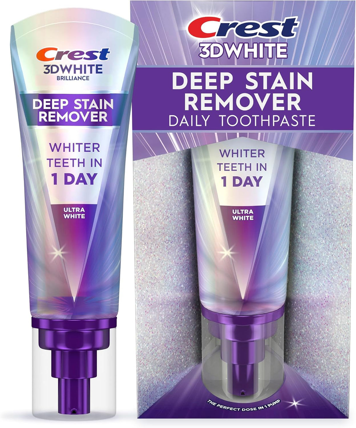 Crest 3D White Deep Stain Remover Ultra White Toothpaste, 3.1 oz — product view