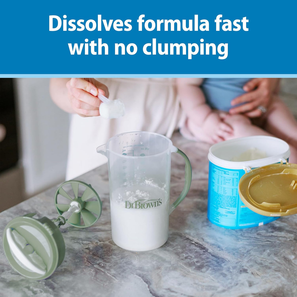 Dr. Brown's Baby Formula Mixing Pitcher, Olive - view 2