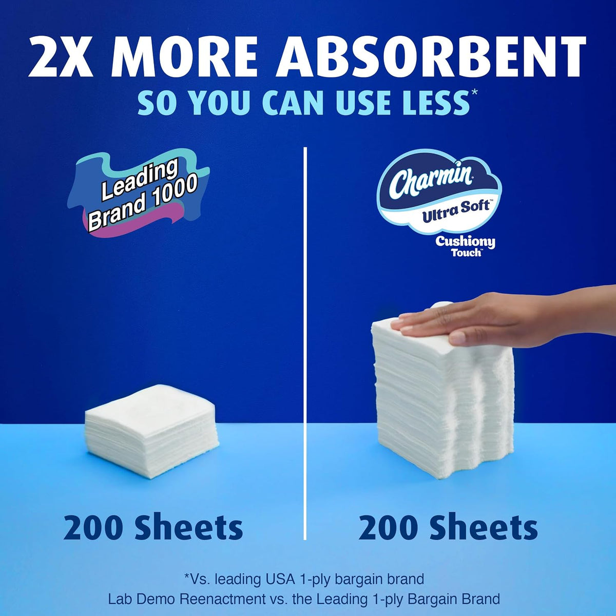 Charmin Ultra Soft Cushiony Touch 2-Ply Toilet Paper 18 Family Mega XL Rolls - view 6