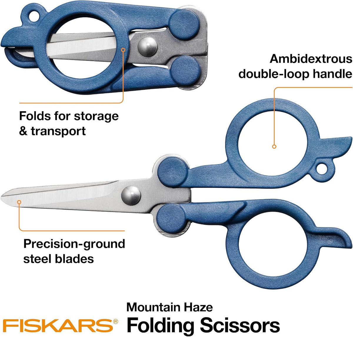 Fiskars Explore Travel Folding Scissors, Mountain Haze — alternate product view
