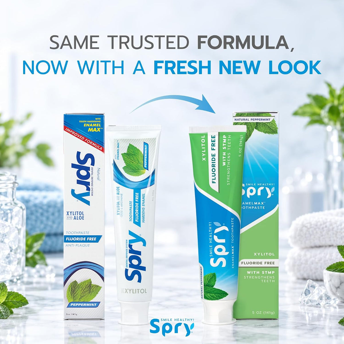 Spry Natural Fluoride Free Xylitol Toothpaste Peppermint 141 g - view 2