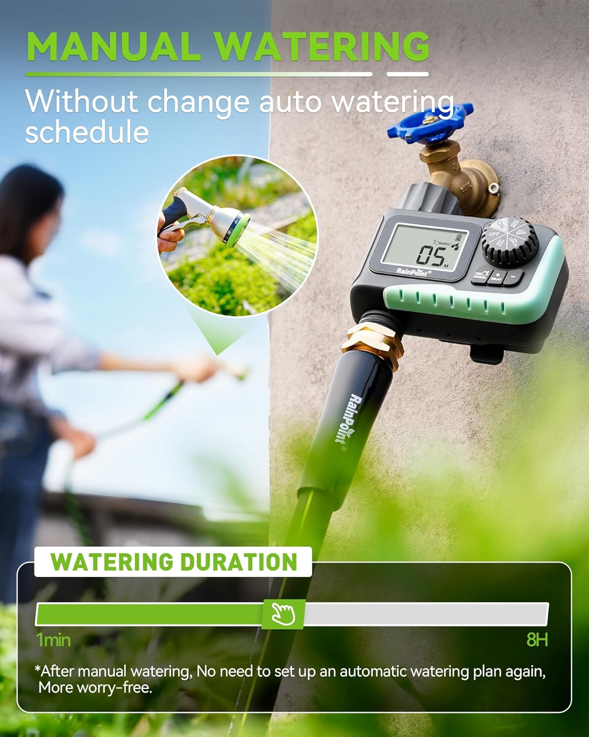 RAINPOINT Programmable Garden Hose Sprinkler Timer, 1 Outlet - view 3