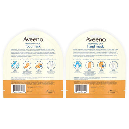 Aveeno Repairing CICA Foot Mask & Hand Mask with Prebiotic Oat & Shea Butter - view 2