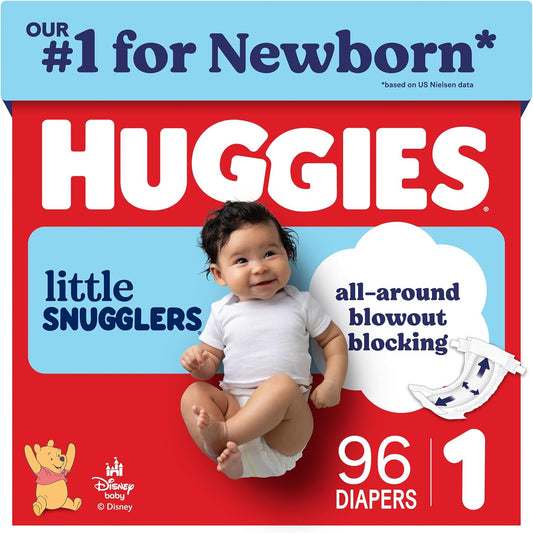 Huggies Little Snugglers Nappies, Size 1 (8-14 lbs), 96 Count