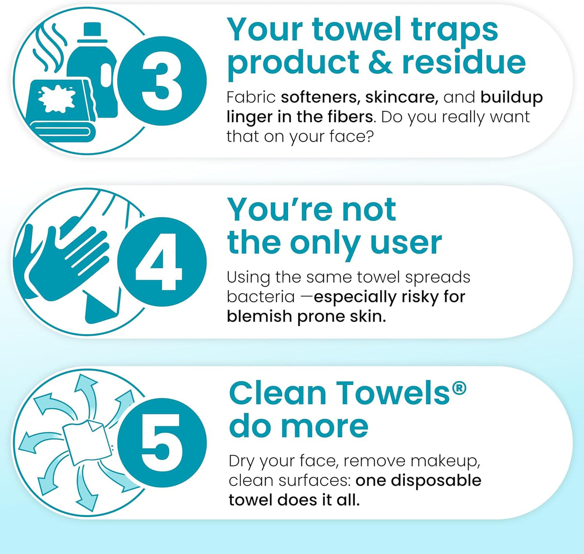 Clean Skin Club Blemish Control Clean Towels XL, 50 Count - view 5