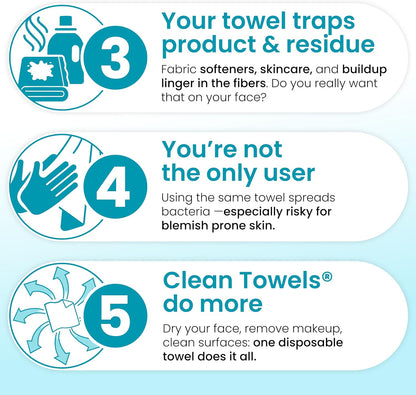 Clean Skin Club Blemish Control Clean Towels XL, 50 Count - view 5
