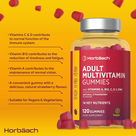 Horbaach Adult Multivitamin Gummies, Strawberry Flavour, 120 Count - view 2