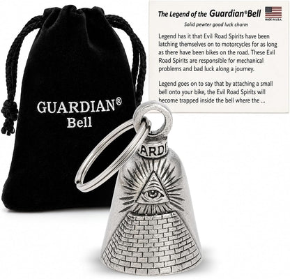 Guardian Bell Mystical Good Luck Bell with Keyring and Velvet Bag