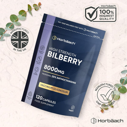 Horbäach Bilberry Extract Capsules 8,000mg, 25% Anthocyanidins - view 5