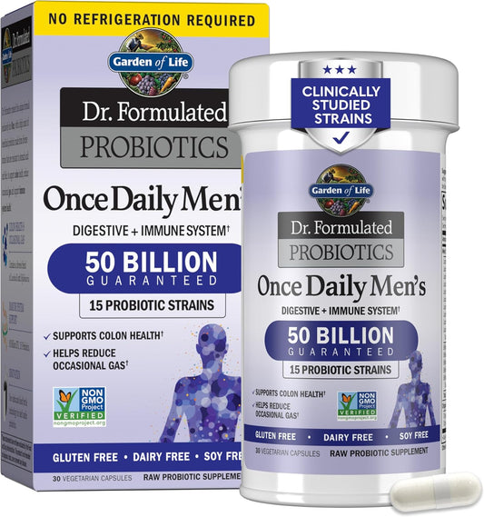Garden of Life Dr. Formulated Probiotics for Men, 50 Billion CFU, 30 Capsules