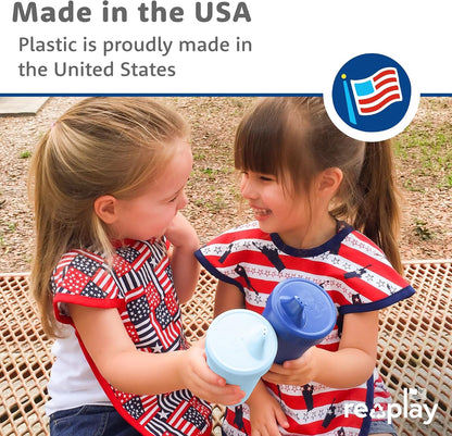 Re-Play Spill-Proof Sippy Cups for Toddlers, 10 oz, Set of 4, True Blue - view 3