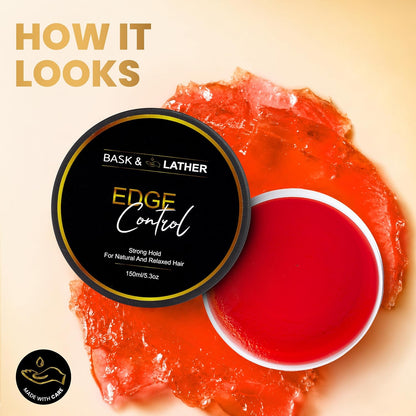 Bask & Lather Strong Hold Edge Control Gel with Castor Oil, 5.3 fl oz - view 5