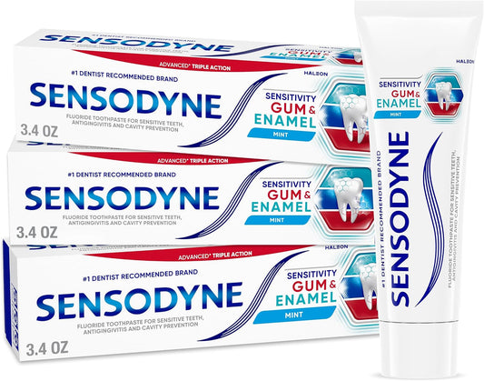 Sensodyne Sensitivity Gum and Enamel Toothpaste, 3 x 3.4 oz