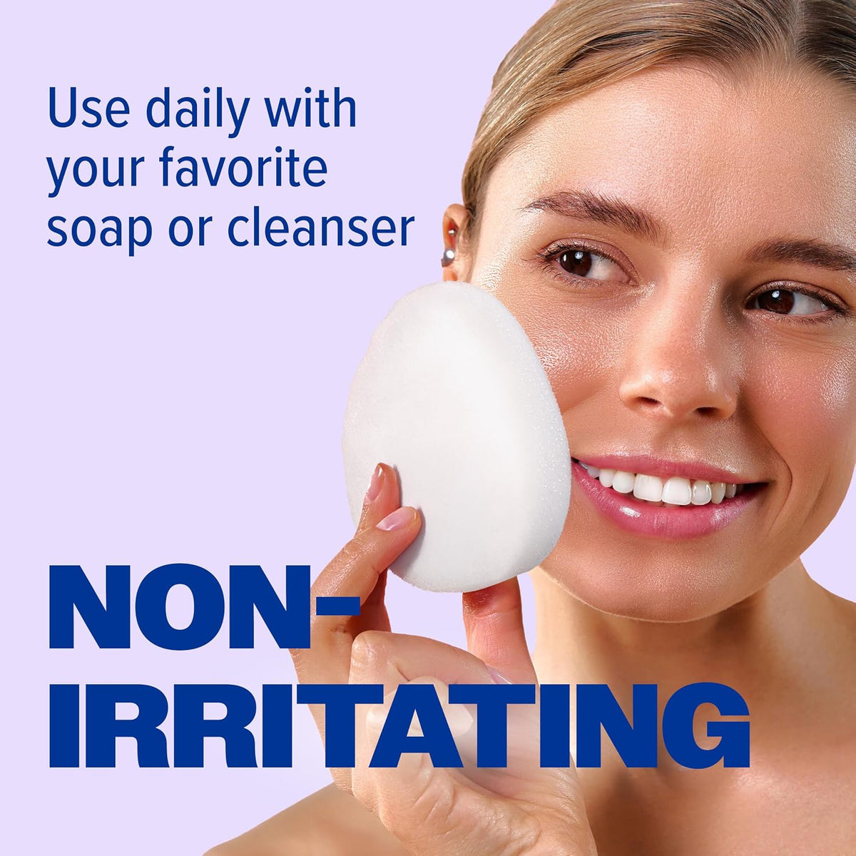Buf-Puf Regular Facial Sponge, Reusable Exfoliating, White, 1 Count - view 5