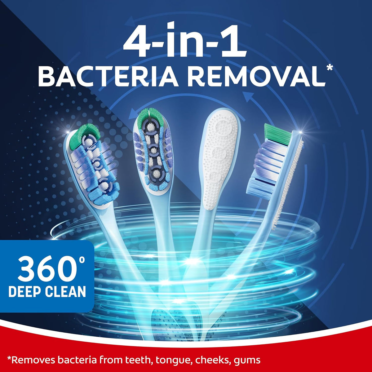 Colgate 360 Deep Clean 4-in-1 Medium Toothbrushes, Pack of 4 - view 4