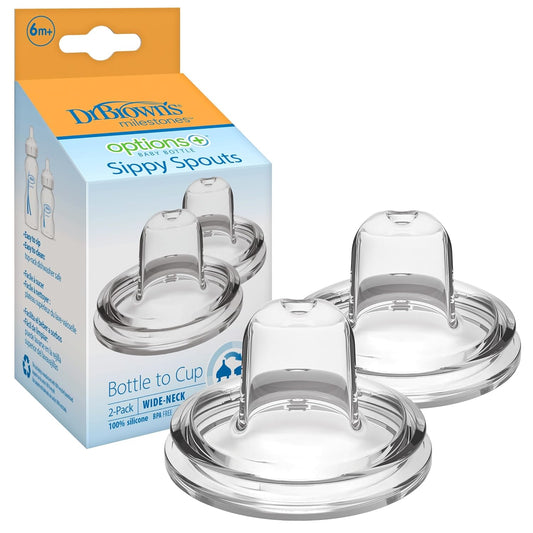 Dr. Brown's Milestones Options+ Wide-Neck Sippy Spouts, 6m+, 2 Count