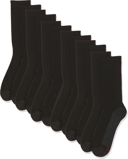 Hanes Men's Max Cushion Crew Socks, 6 Pairs, US 6-12