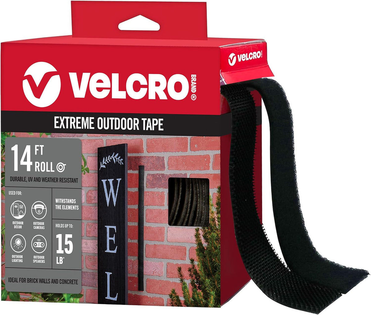 VELCRO Brand Extreme Outdoor Double-Sided Tape - 4.3 m (14 ft) Roll — product view