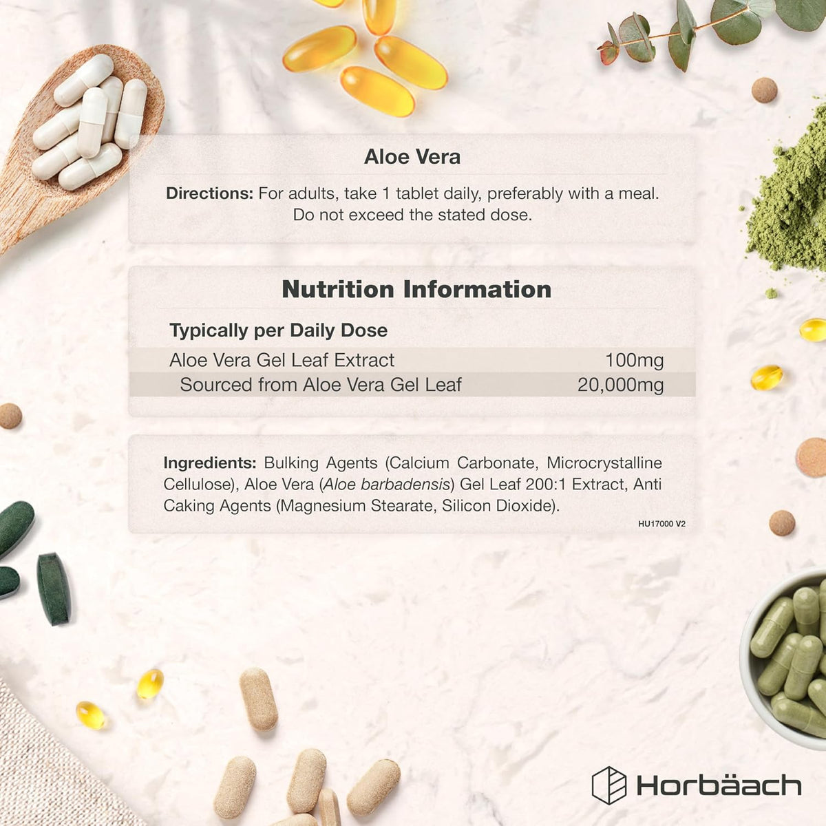 Horbaach Aloe Vera Tablets 20,000mg - 180 Count One-A-Day - view 3