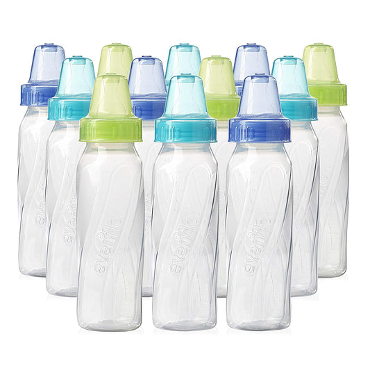 Evenflo Feeding Classic Clear Baby Bottles 8 oz (240 ml), Pack of 12