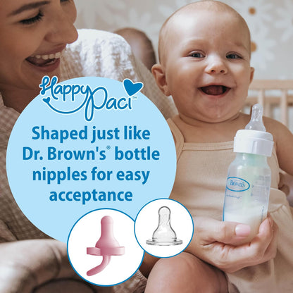 Dr. Brown's HappyPaci Silicone Dummy 0-6m, Pink and White, 4-Pack - view 2