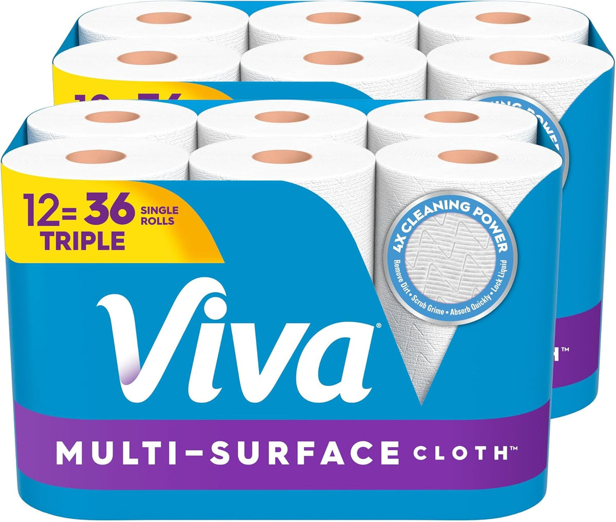 Viva Multi-Surface Cloth Paper Towels, 12 Triple Rolls — product view