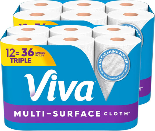 Viva Multi-Surface Cloth Paper Towels, 12 Triple Rolls