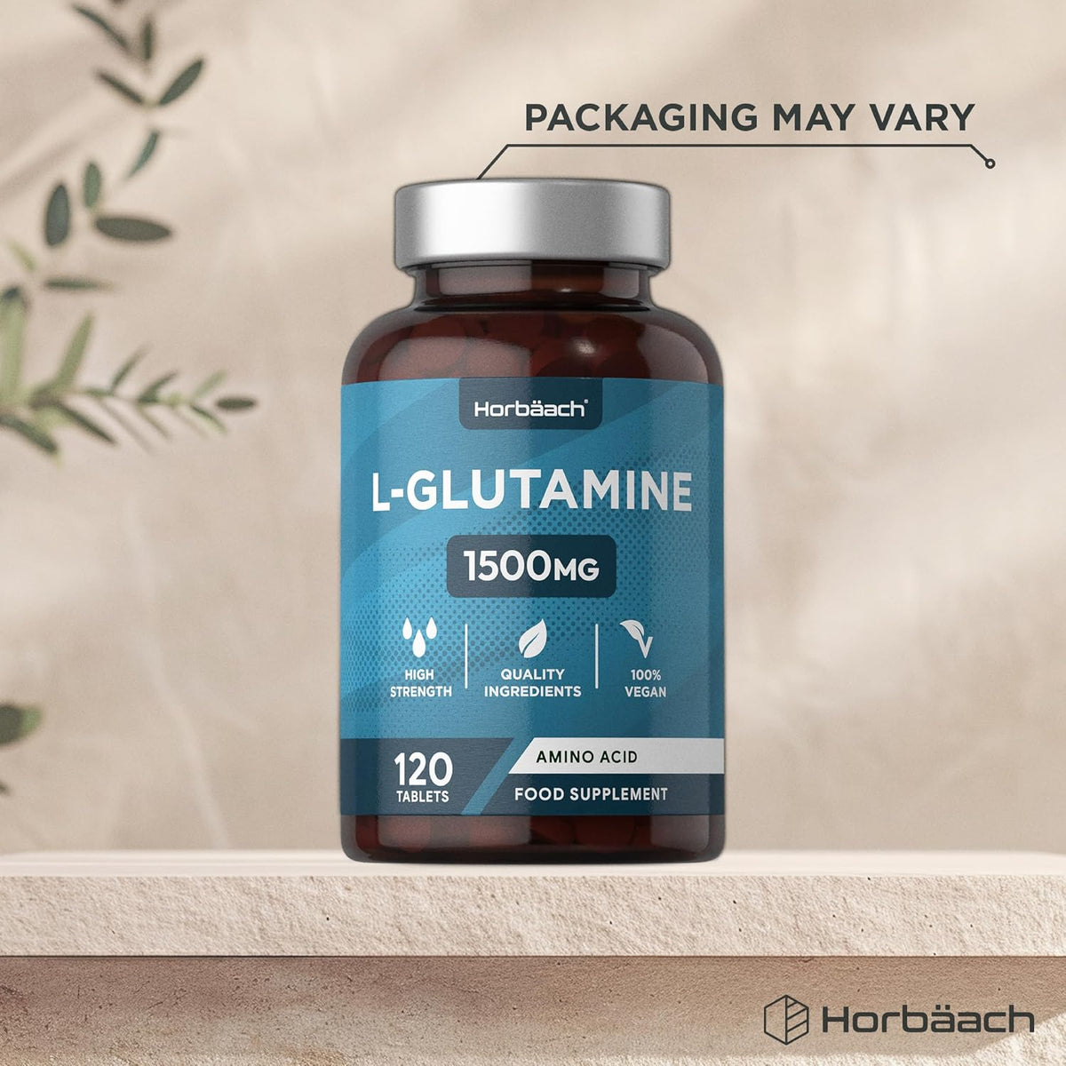 Horbaach L-Glutamine Tablets 1500mg - 120 Count - view 4