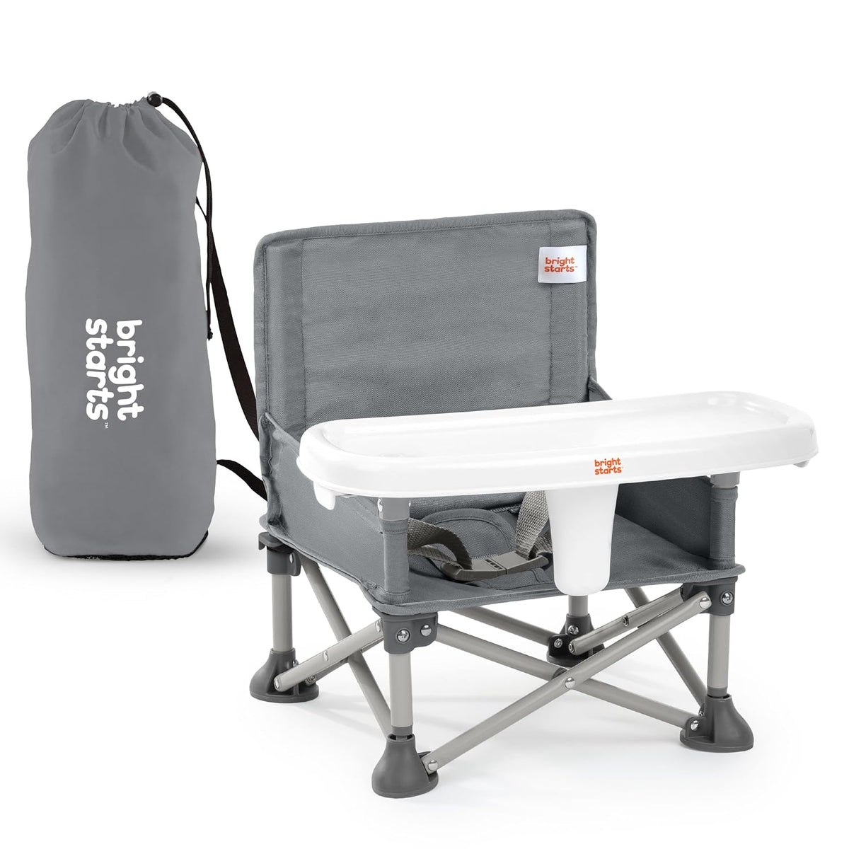 Bright Starts Pop 'N Sit 3-in-1 Portable Booster Seat, Grey — product view