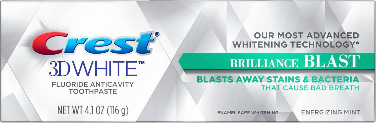 Crest 3D White Brilliance Blast Sensitive Toothpaste, Energizing Mint 116 g — product view