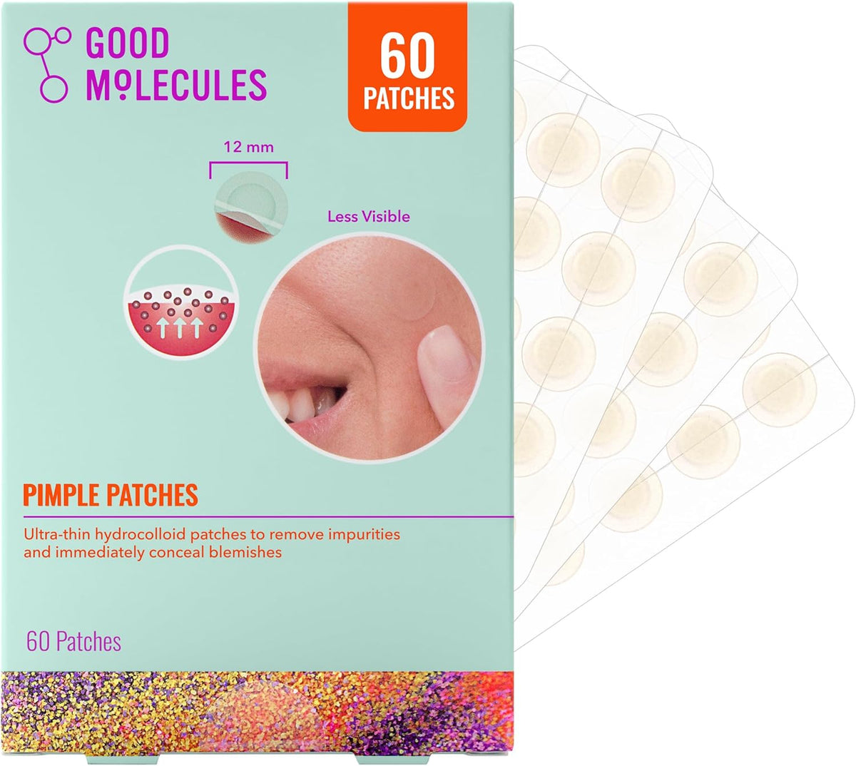 Good Molecules Hydrocolloid Pimple Patches for Face, 60 Count — product view