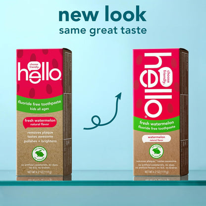 Hello Oral Care Kids Fluoride-Free Toothpaste Natural Watermelon 4.2 oz - view 2