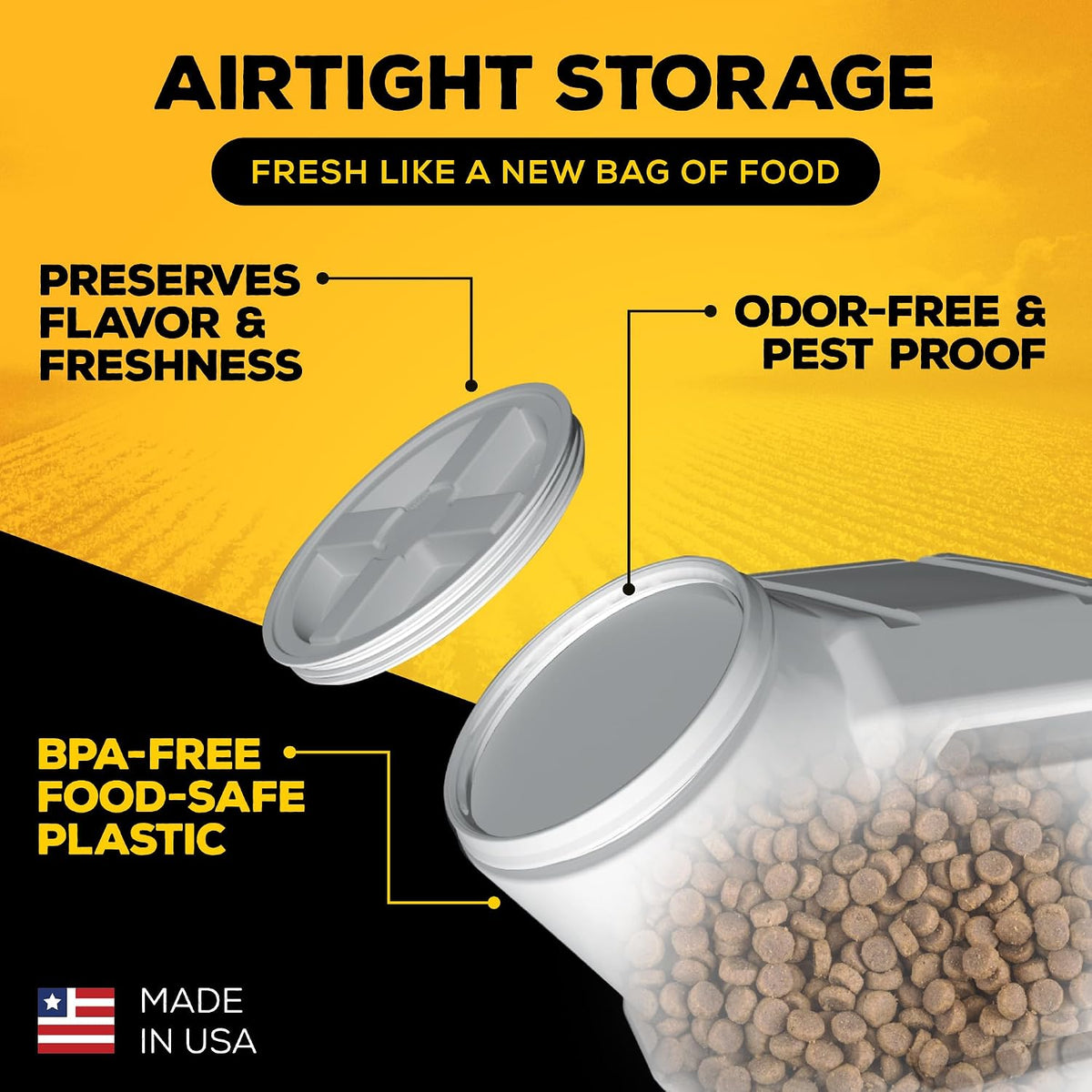 Gamma2 Vittles Vault Airtight Pet Food Storage Container with Scoop, 30 lb - view 5
