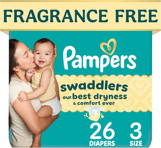 Pampers Swaddlers Nappies, Size 3 (13-26 lbs), 26 Count
