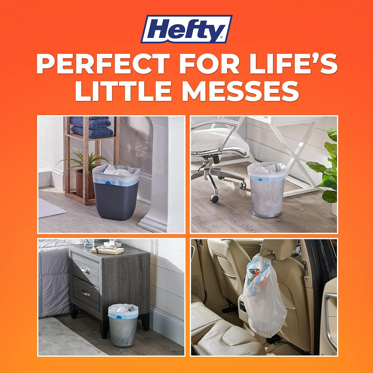 Hefty 4 Gallon Small Trash Bags, Ocean Water Scent, 52 Count - view 5