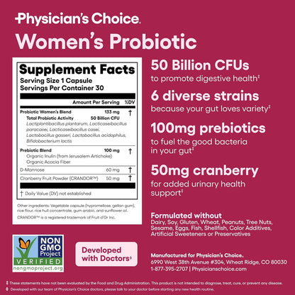 Physician's Choice Women's Probiotic 50 Billion CFU, 30 Capsules - view 6