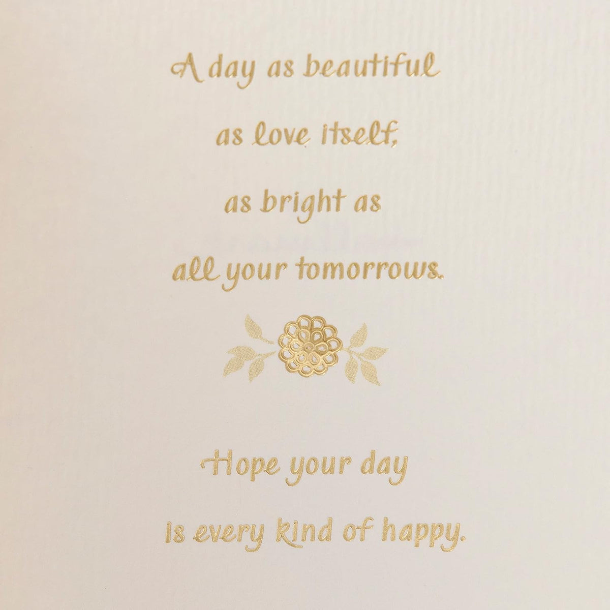 Hallmark Wedding Card (Mr. & Mrs.) with Gold Floral Cover - view 4