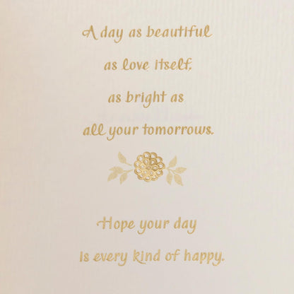 Hallmark Wedding Card (Mr. & Mrs.) with Gold Floral Cover - view 4